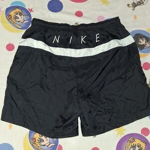 90s Nike Navy Black & White Vintage Swim Trunks Swimming Shorts Board Swoosh
